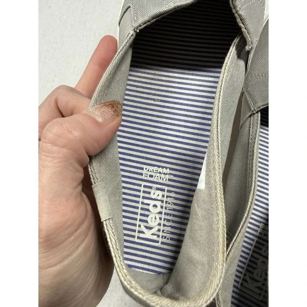 Keds Champion Canvas Slip On Shoes Women Size 11 Gray Double Decker Comfort